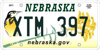NE license plate XTM397