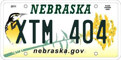 NE license plate XTM404