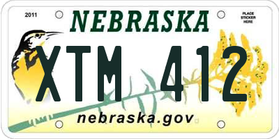 NE license plate XTM412