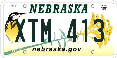 NE license plate XTM413