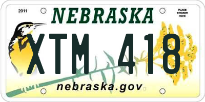 NE license plate XTM418