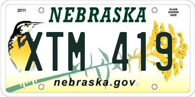 NE license plate XTM419