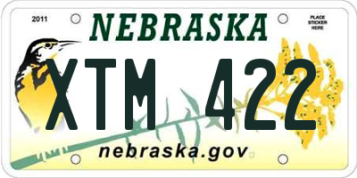 NE license plate XTM422