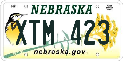 NE license plate XTM423