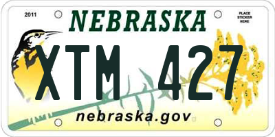 NE license plate XTM427