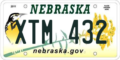 NE license plate XTM432
