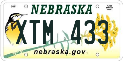 NE license plate XTM433