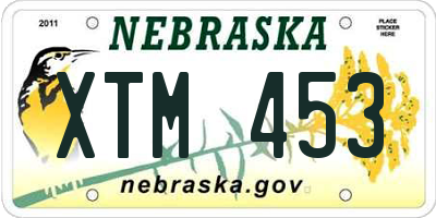 NE license plate XTM453