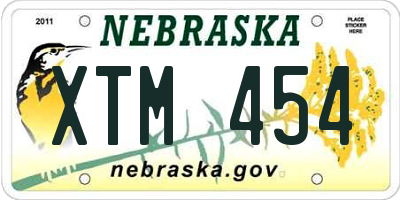 NE license plate XTM454