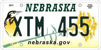 NE license plate XTM455