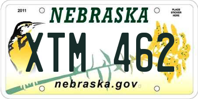 NE license plate XTM462