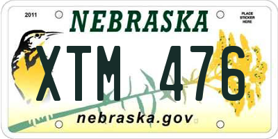 NE license plate XTM476
