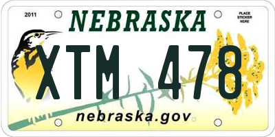 NE license plate XTM478