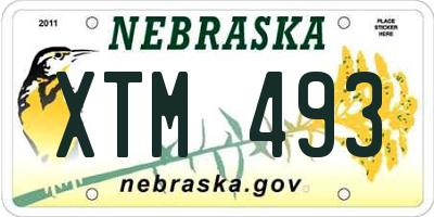 NE license plate XTM493