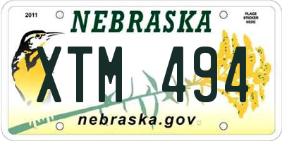 NE license plate XTM494