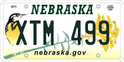 NE license plate XTM499