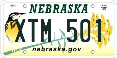 NE license plate XTM501