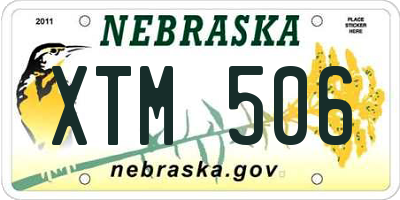 NE license plate XTM506