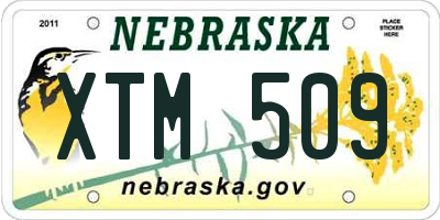 NE license plate XTM509