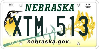 NE license plate XTM513