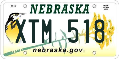 NE license plate XTM518