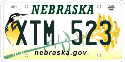 NE license plate XTM523