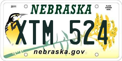 NE license plate XTM524