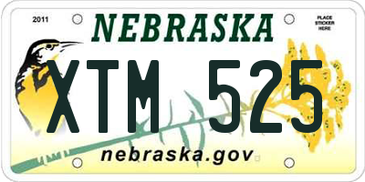 NE license plate XTM525