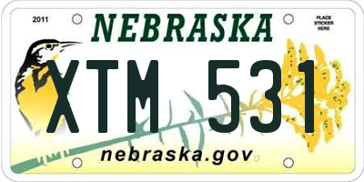 NE license plate XTM531