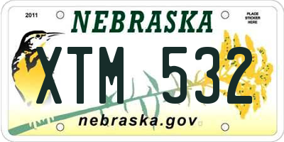 NE license plate XTM532