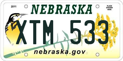 NE license plate XTM533