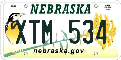 NE license plate XTM534