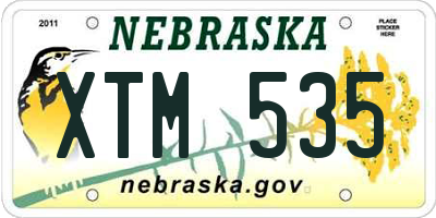 NE license plate XTM535
