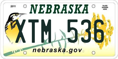 NE license plate XTM536
