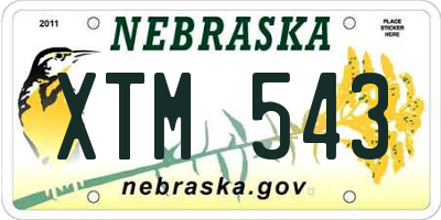 NE license plate XTM543