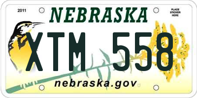 NE license plate XTM558