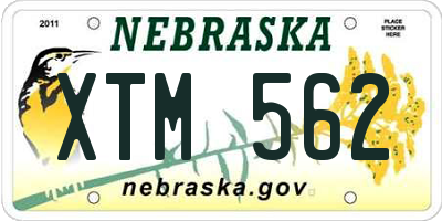NE license plate XTM562