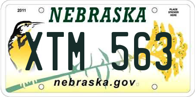 NE license plate XTM563