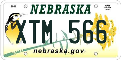 NE license plate XTM566