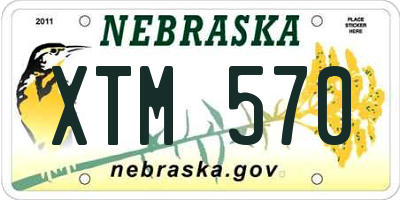 NE license plate XTM570