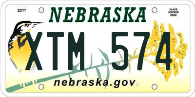 NE license plate XTM574