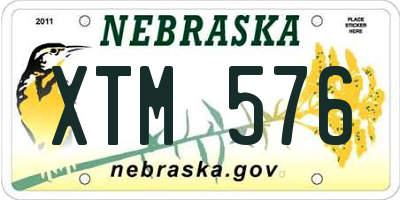NE license plate XTM576