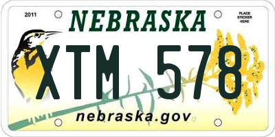 NE license plate XTM578