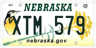 NE license plate XTM579