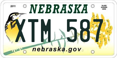 NE license plate XTM587