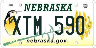 NE license plate XTM590