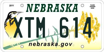 NE license plate XTM614