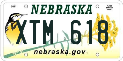 NE license plate XTM618