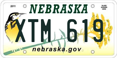 NE license plate XTM619