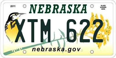 NE license plate XTM622